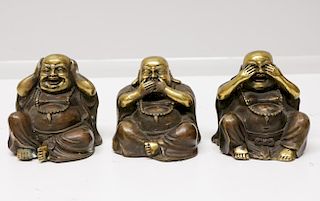 3 Smiling Buddha w/ Marked