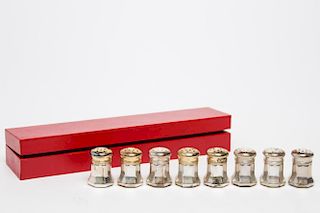 Cartier Sterling Salt & Pepper Shakers, Set of 8