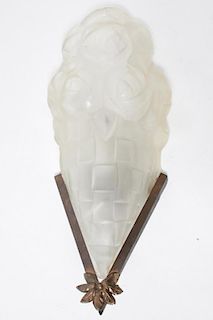 Degue Art Deco Glass Wall Sconce, French
