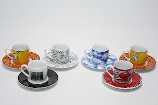 Konitz German Espresso Cups & Saucers, 6 Sets