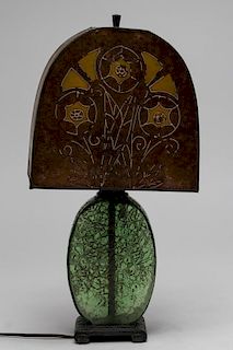 Art Nouveau/ Art Deco Lamp w. Mica Shade, ca. 1920
