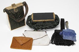Beaded Evening Bags, Group of 6 Vintage Examples