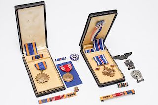WWII Medals & Bars, incl. Silver & DFC, 17 Pcs.