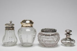 Sterling Silver & Cut Glass Vintage Dresser Items