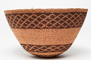 Antique Native American Makah People Woven Basket