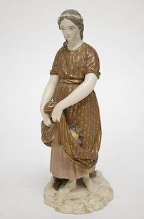Antique Royal Worcester Porcelain Female Figure
