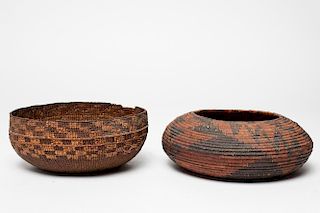 Antique Native American Woven Containers, 2