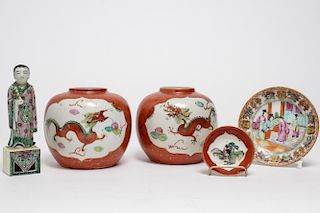 Chinese Export Porcelain Articles, 5 Vintage