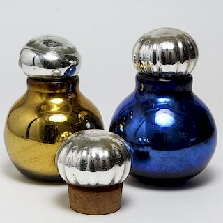 Mercury Glass Items- Cobalt Blue & Yellow Vases
