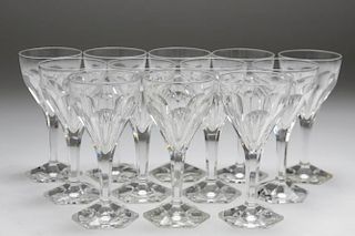 Val St. Lambert- Crystal Wine Glasses, 12