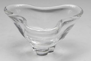Steuben Crystal Modernist Trefoil Bowl