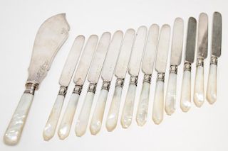 English Silver-Plate Dinner Knives, Samuel Pimley