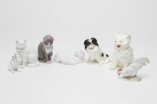 Continental Porcelain Cat & Animal Figurines, 7