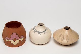 Native American Pueblo Pottery Pieces, 3 Vessels