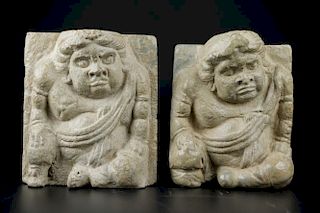 Pair of Tang Dynasty Chinese Stone Figures