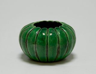 Chinese Green Glazed Washer, Marked