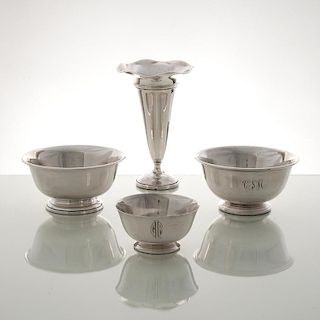 American Sterling Revere Bowls, Plus, Lot of Four