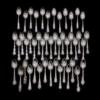 Gorham Sterling Teaspoons, Lot of Forty-Six