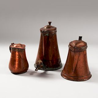 Copper Pitchers and Urn
