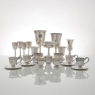 American Sterling Goblets, Plus, Lot of Nineteen