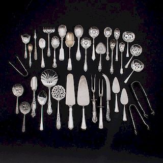 American Sterling Serving Utensils, Lot of Thirty-Five