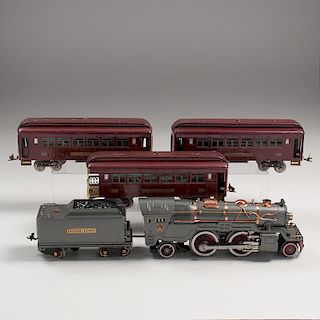 Lionel Pre-War Locomotive and Passenger Cars, Lot of Four