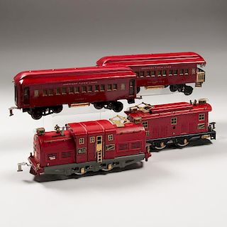 American Flyer No. 4000 Train Set in Red, Lot of Four