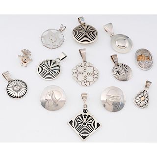 Sterling Silver Pendants and Pins; the from the Estate of Lorraine Abell (New Jersey, 1929-2015)