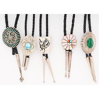 Assorted Bolo Ties; from the Estate of Lorraine Abell (New Jersey, 1929-2015)