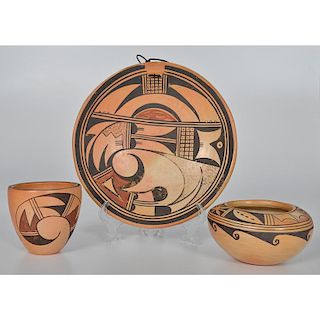Polychrome Hopi Pottery Plaque PLUS