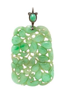 A Carved Jade Pendant, 15.90 dwts.