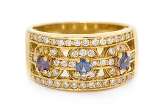 An 18 Karat Yellow Gold, Alexandrite and Diamond Ring, Mark Henry,