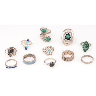 Southwestern Silver Rings, Sizes 5-6; from the Estate of Lorraine Abell (New Jersey, 1929-2015)