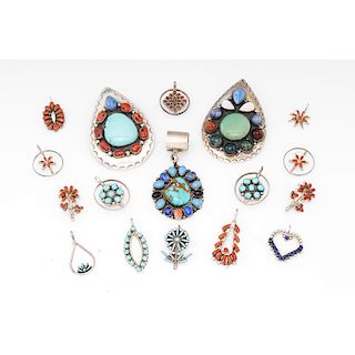 Southwestern Silver and Cluster Pendants; from the Estate of Lorraine Abell (New Jersey, 1929-2015)