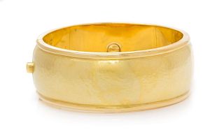 An 18 Karat Yellow Gold Bangle Bracelet, Vendorafa, 34.40 dwts.