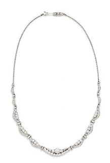 A White Gold and Diamond Collar Necklace, Heileman & Company, 10.70 dwts.