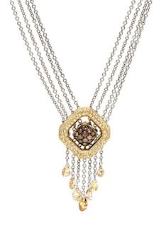 An 18 Karat Bicolor Gold, Colored Diamond and Diamond Necklace, 20.40 dwts.