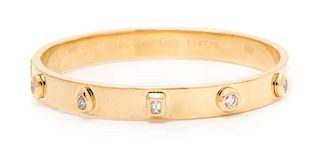 An 18 Karat Yellow Gold and Diamond Bracelet, 33.20 dwts.