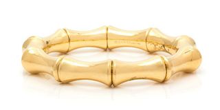 An 18 Karat Yellow Gold Flexible "Bamboo" Bracelet, Gucci, 25.70 dwts.