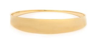 A Modernist 14 Karat Yellow Gold Bangle Bracelet, Hans Hansen, 19.00 dwts.