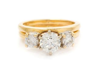 A Yellow Gold and Diamond Ring, 3.50 dwts.