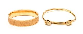 A Collection Yellow Gold Bangle Bracelets, 29.90 dwts.