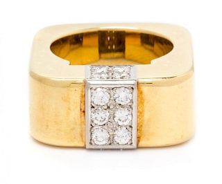 An 18 Karat Yellow Gold and Diamond Ring, 19.50 dwts.