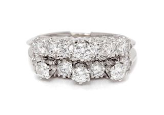 A Collection of White Gold and Diamond Rings, Garavelli, 5.30 dwts.