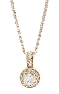 A White Gold and Diamond Pendant, 3.10 dwts.