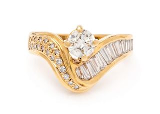 An 18 Karat Yellow Gold and Diamond Ring, 5.30 dwts.