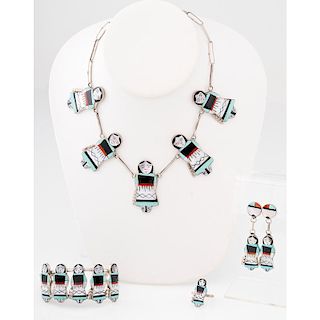 Zuni Maiden Inlaid Jewelry Set