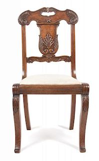 A French Provincial Style Side Chair Height 34 1/2 inches.