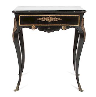 A Louis XV Style Painted Occasional Table Height 28 1/2 x width 24 1/2 x depth 17 inches.