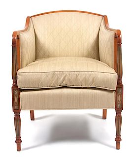 A Louis XVI Style Bergere Height 34 1/4 inches.